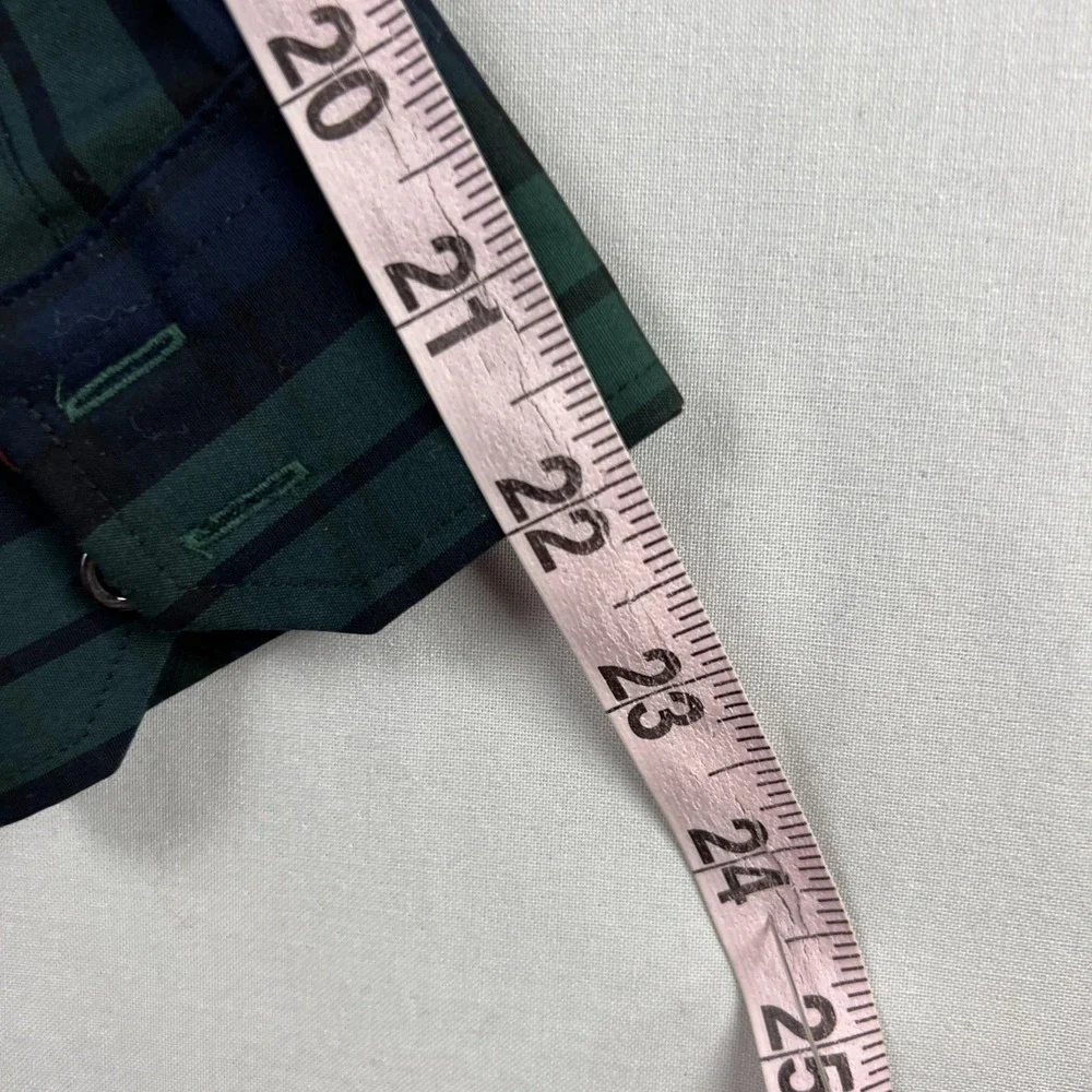 Talbots Non Iron Button Up Blouse Women 4p Petite Blackwatch Tartan Plaid Preppy - Picture 11 of 11